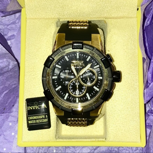 Name Brand: Invicta Watch - Color: Black & Gold - Picture 5 of 5